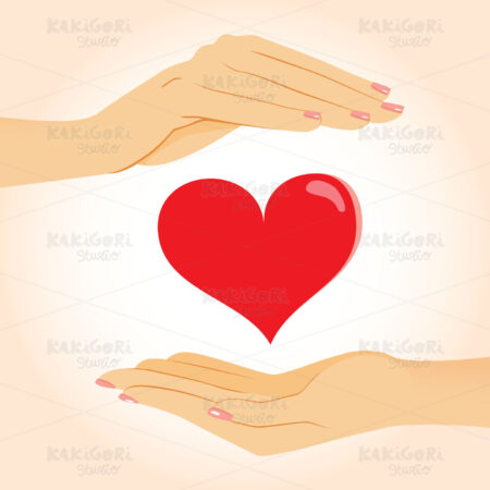 Hands Holding Heart Clipart Vector Illustration 04595
