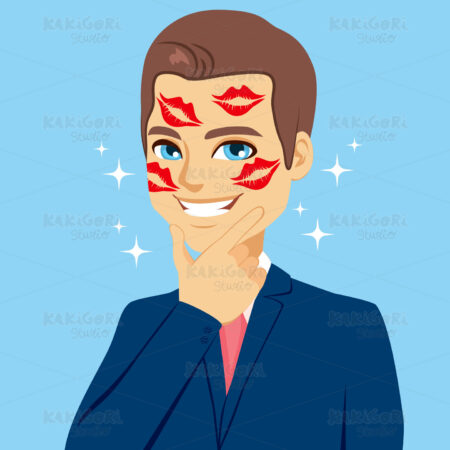 Handsome Lipstick Marks Clipart Vector Illustration 03052