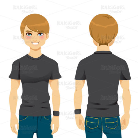 Handsome Man Tshirt Clipart Vector Illustration 00881