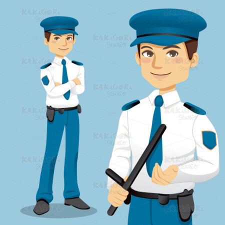 Handsome Police Man Clipart Vector Illustration 00803