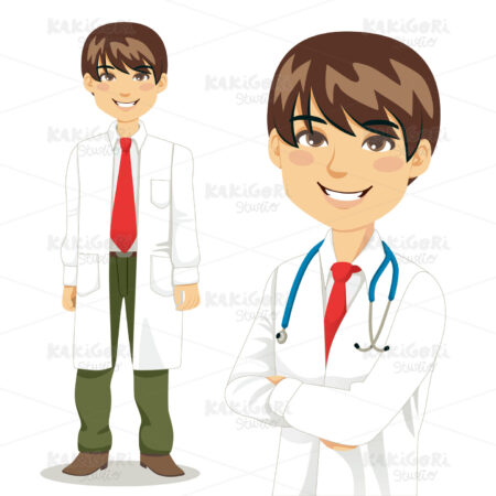 Handsome Professional Doctor Clipart Vector Illustration 00736