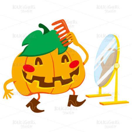 Handsome Pumpkin Man Clipart Vector Illustration 00976