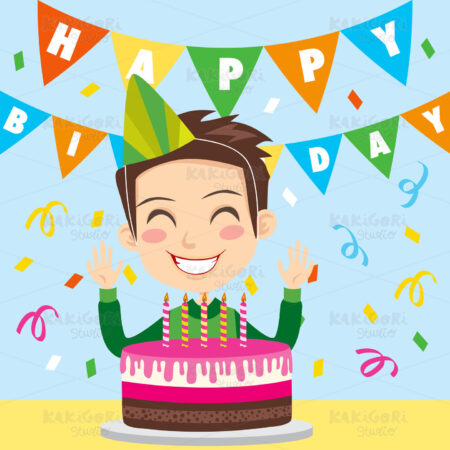 Happy Birthday Boy Clipart Vector Illustration 00356