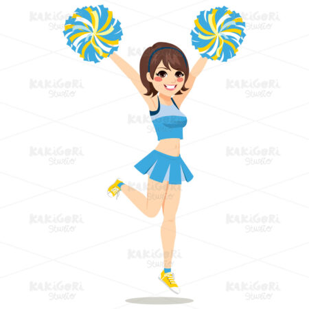 Happy Cheerleader Girl Clipart Vector Illustration 03170
