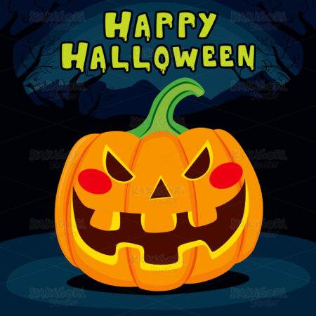 Happy Halloween Pumpkin Clipart Vector Illustration 02904