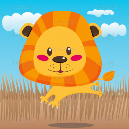 Happy Lion Clipart Vector Illustration 00471