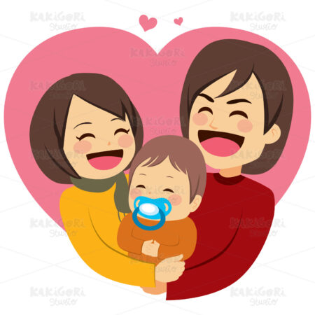 Happy Love Family Clipart Vector Illustration 04003