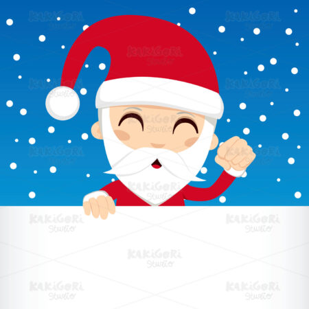 Happy Santa Claus Billboard Clipart Vector Illustration 01157
