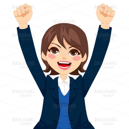 Happy Successful Businesswoman Clipart Vector Illustration 01271