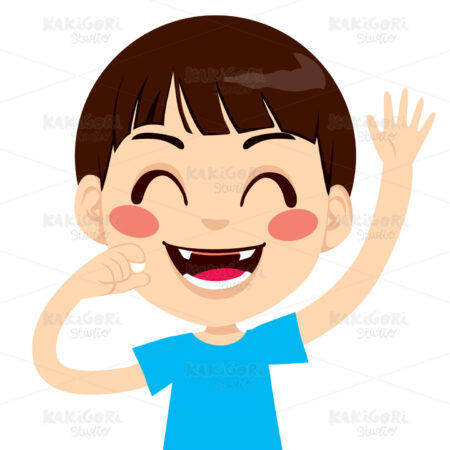 Happy Toothless Boy Clipart Vector Illustration 01660