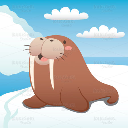 Happy Walrus Clipart Vector Illustration 00503