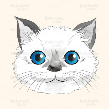 Happy Watercolor Kitty Clipart Vector Illustration 04602