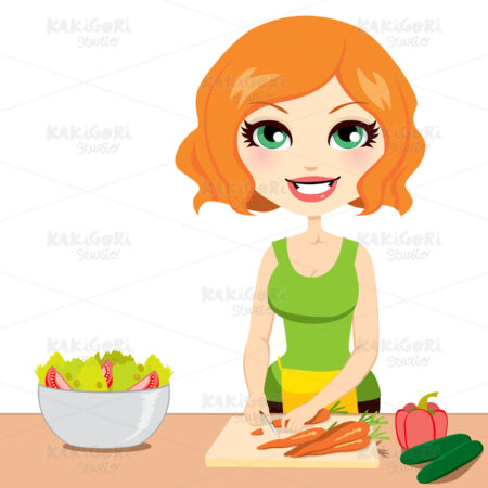 Healthy Vegetable Salad Clipart Vector Illustration 00961