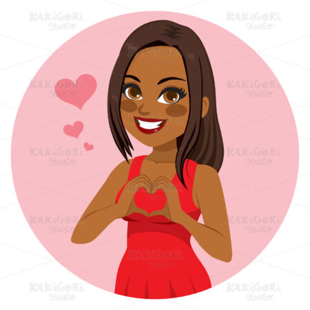 Heart Shape Woman Clipart Vector Illustration 03289
