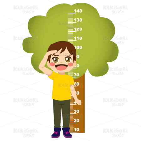 Height Tree Measure Child Clipart Vector Illustration 04571
