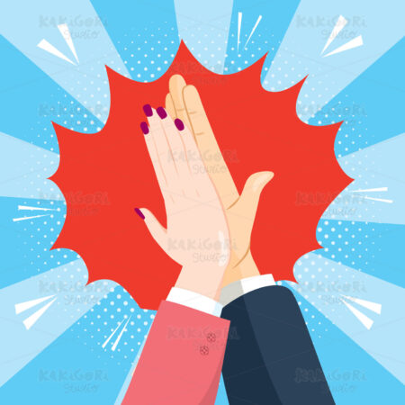 High Five Hands Clipart Vector Illustration 04790