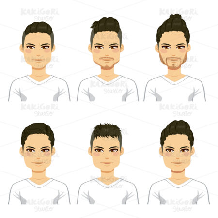 Hipster Hairstyle Men Clipart Vector Illustration 02321