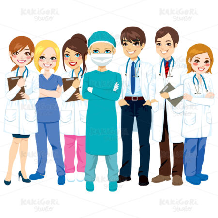 Hospital Medical Team Clipart Vector Illustration 01393