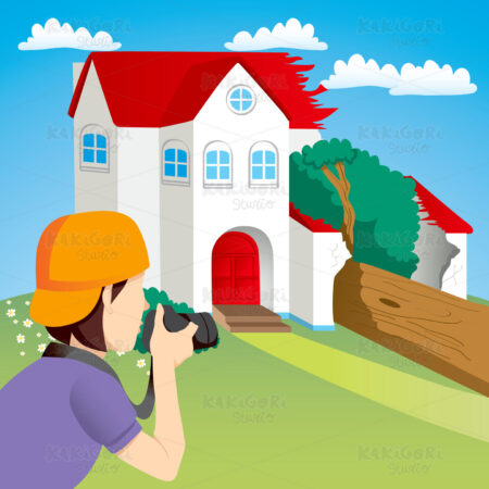House Accident News Clipart Vector Illustration 00822
