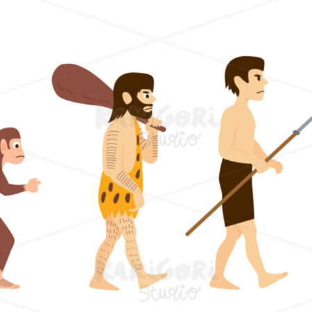 Human Evolution Monkey to Businessman Clipart Vector Illustration 05117