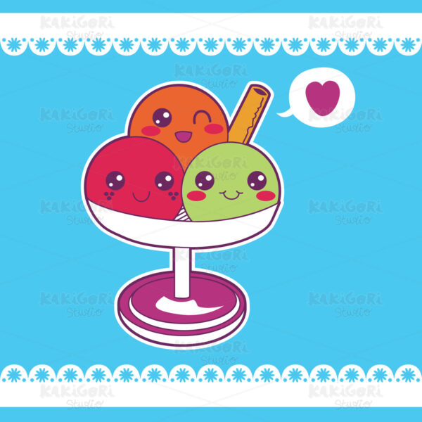 Ice Cream Scoops Clipart Vector Illustration 00033