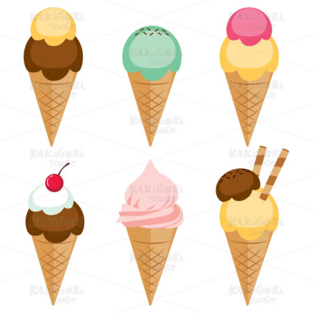 Ice Cream Set Clipart Vector Illustration 03645