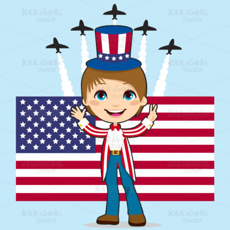 Independence Day Air Show Clipart Vector Illustration 00582