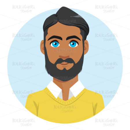 Indian Man Avatar Portrait Clipart Vector Illustration 03829