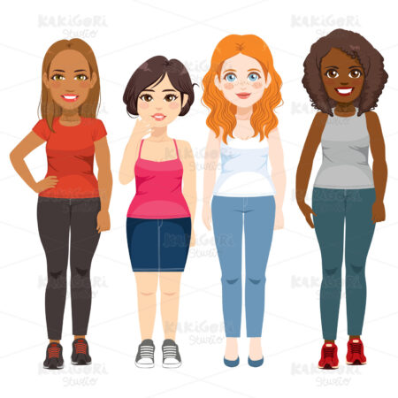 International Standing Woman Clipart Vector Illustration 04234