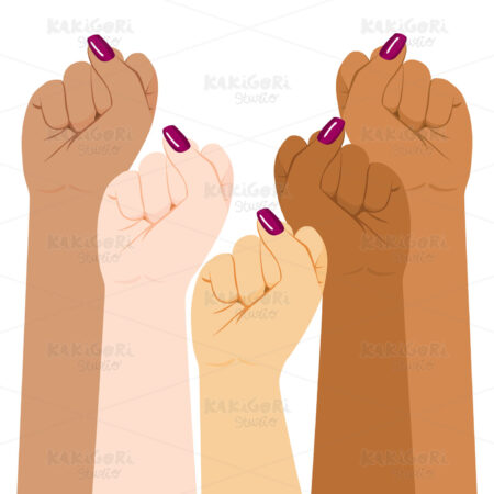 International Woman Diversity Fist Clipart Vector Illustration 03862