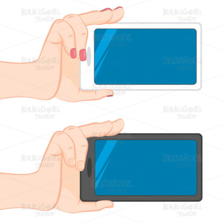 Isolated Female Male Hand Smartphone Clipart Vector Illustration 02623