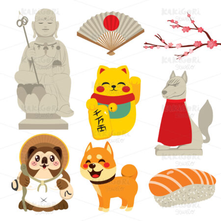 Japan Elements Collection Clipart Vector Illustration 04218
