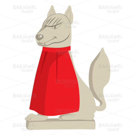 Japanese Fox Statue Clipart Vector Illustration 04110