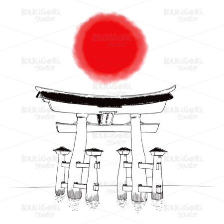 Japanese Shinto Gate Clipart Vector Illustration 01584