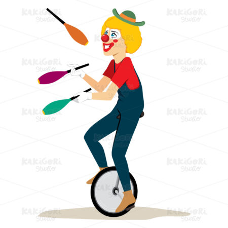 Juggling Unicycle Clipart Vector Illustration 04049