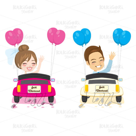 Just Divorced Couple Clipart Vector Illustration 04767
