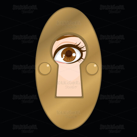 Keyhole Eye Spy Clipart Vector Illustration 04191