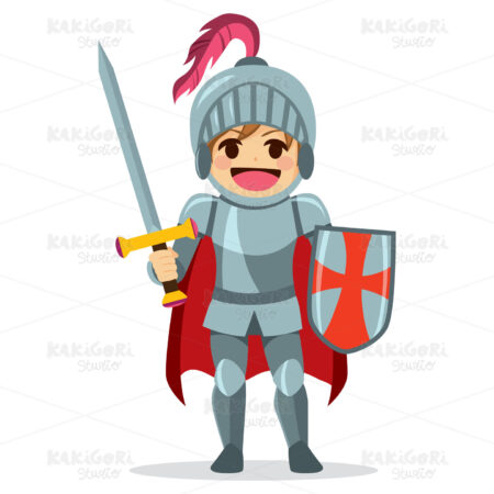 Knight Boy Clipart Vector Illustration 03544