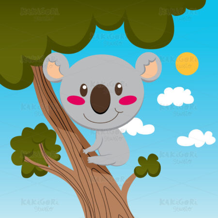Koala Tree Clipart Vector Illustration 00472