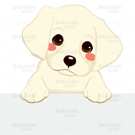 Labrador Puppy Banner Clipart Vector Illustration 01538