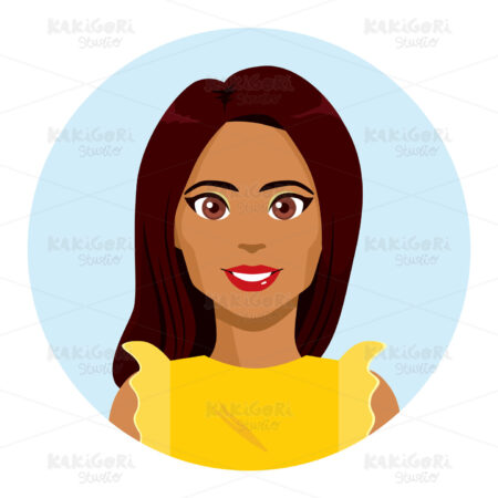 Latina Mexican Woman Avatar Clipart Vector Illustration 03831