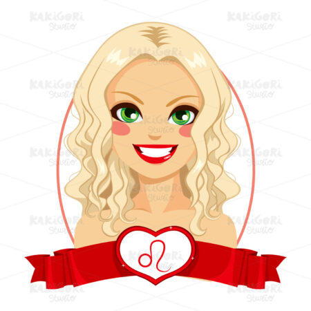 Leo Zodiac Sign Girl Clipart Vector Illustration 01930