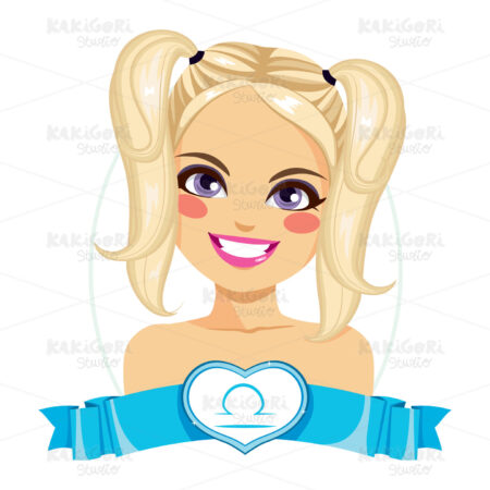 Libra Zodiac Sign Girl Clipart Vector Illustration 01932