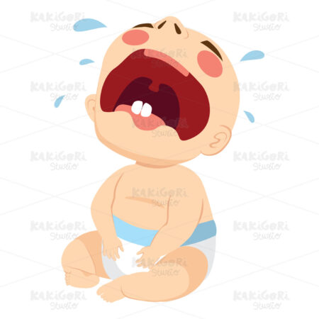 Little Baby Crying Clipart Vector Illustration 04721