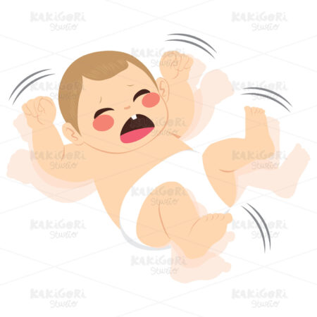 Little Baby Tantrum Clipart Vector Illustration 04720