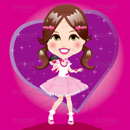 Little Girl Singer Clipart Vector Illustration 00775
