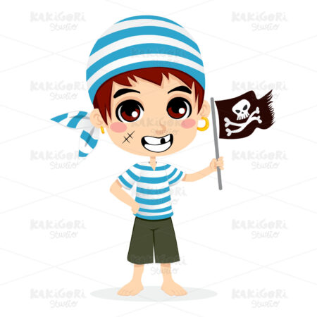 Little Pirate Kid Clipart Vector Illustration 00938