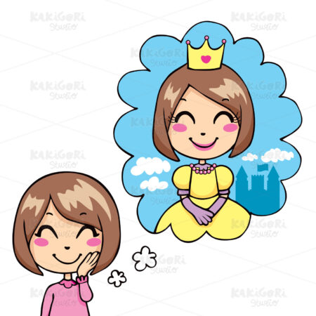 Little Princess Dream Clipart Vector Illustration 00791