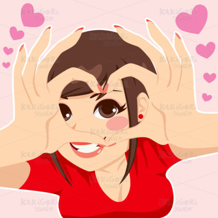 Looking Through Love Heart Clipart Vector Illustration 01297