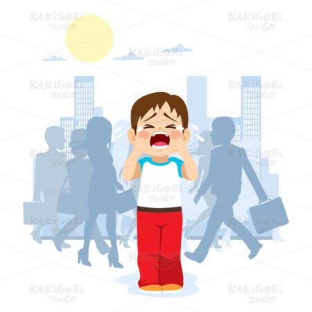 Lost Child Clipart Vector Illustration 03549